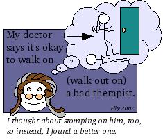 Cartoon: Walk on Therapist